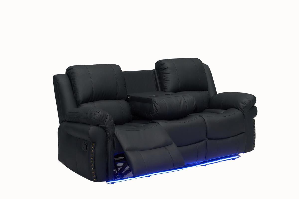 Cesar Black Reclining Sofa