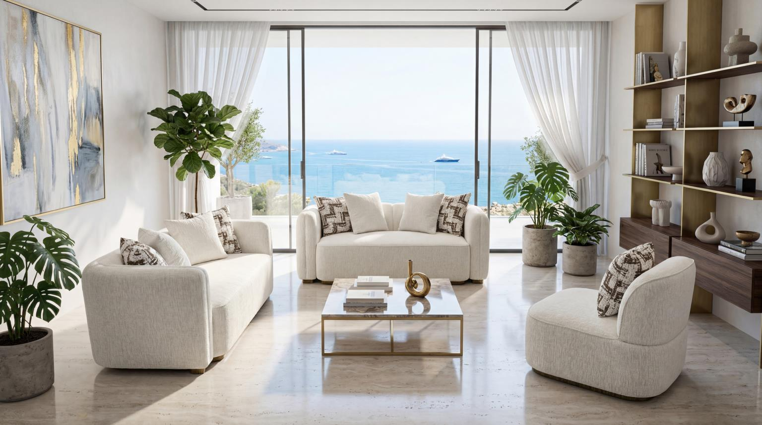 Manhattan - Beige 2PC (Sofa & Loveseat)